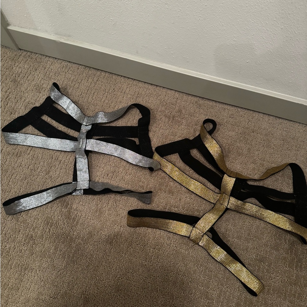 Men’s Silver and Gold Chest Harness for Rave Festival